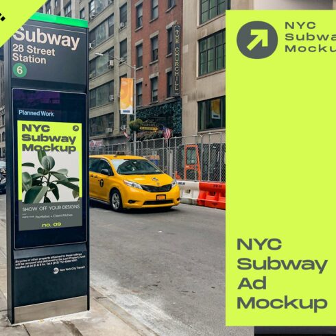 NYC Subway Billboard Mockup cover image.