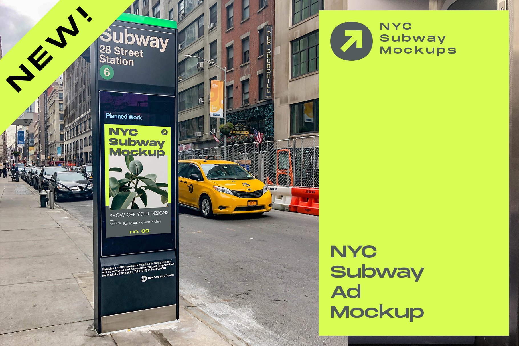 NYC Subway Billboard Mockup cover image.