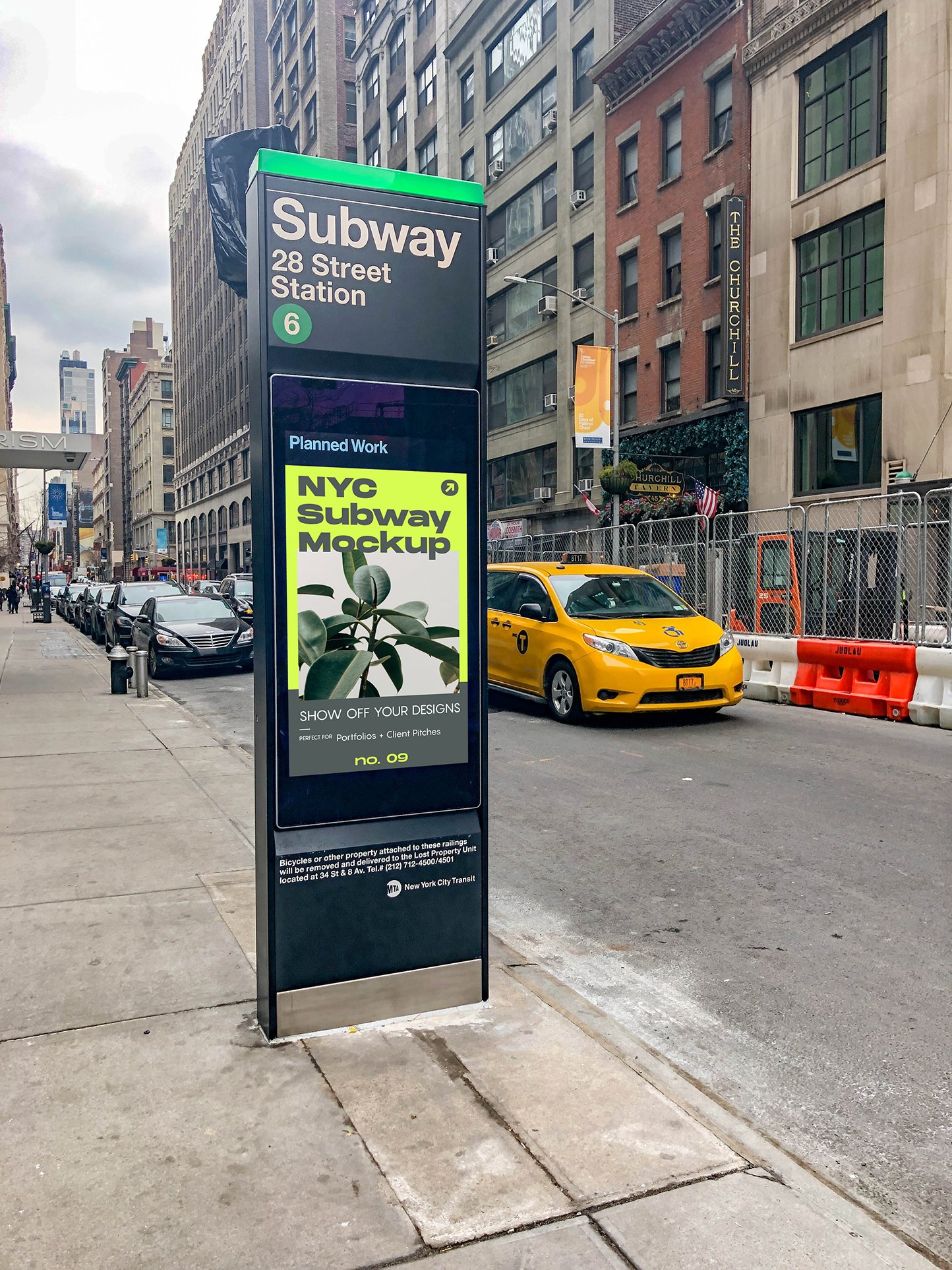 NYC Subway Billboard Mockup preview image.