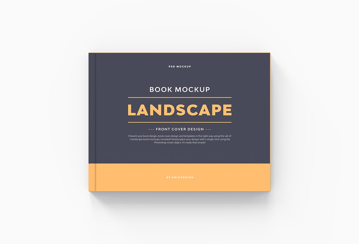 Landscape Book Mockup preview image.