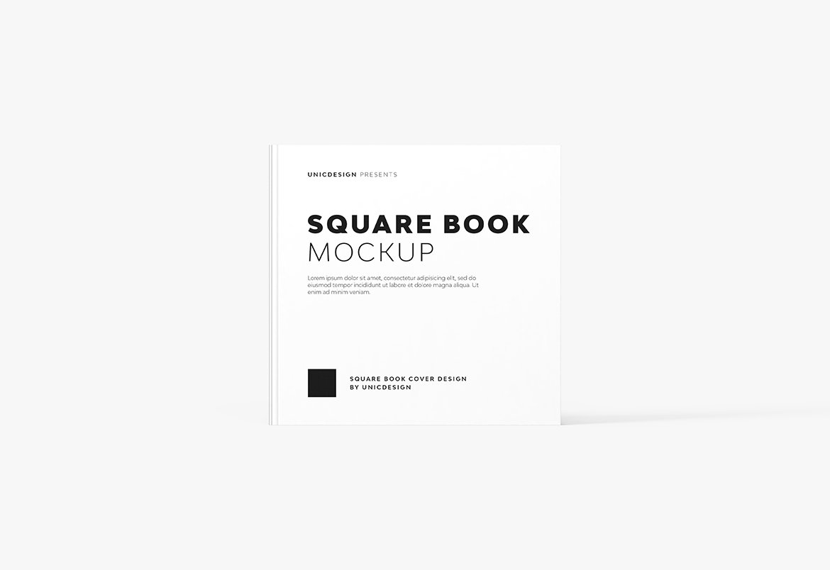 Square Book Mockup preview image.