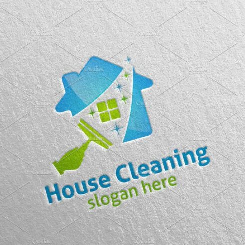 House cleaning services vector logo cover image.