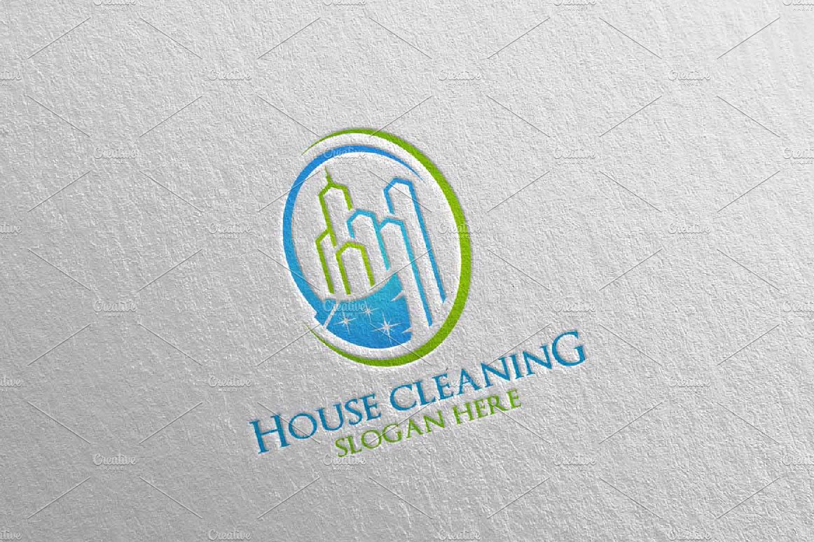 House Cleaning vector Logo design cover image.
