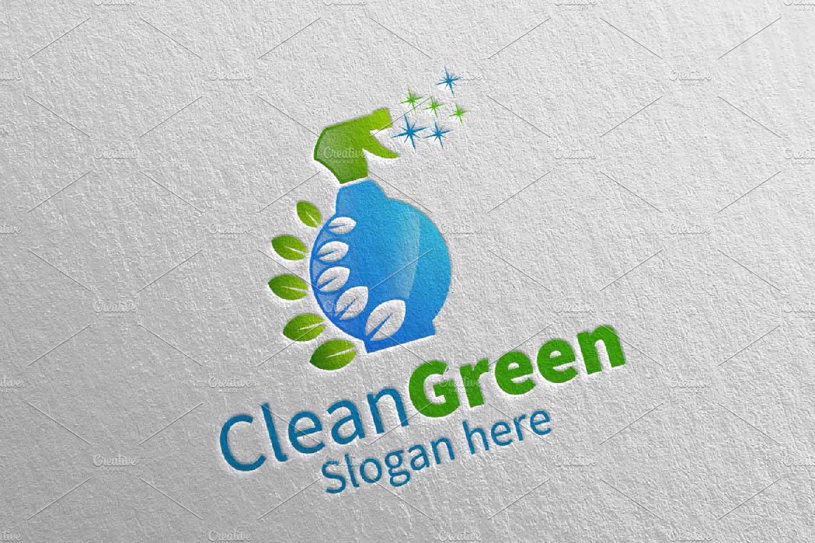 Cleaning Service Logo Eco Friendly cover image.