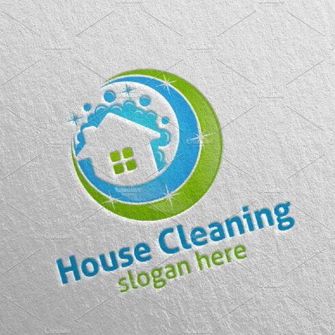 House cleaning services vector logo cover image.