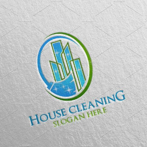 House cleaning services vector logo cover image.