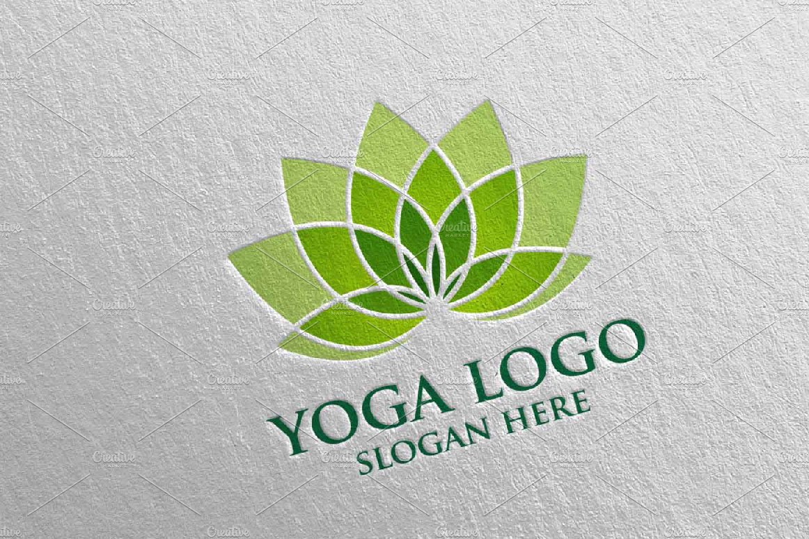 Lotus yoga logo template Royalty Free Vector Image