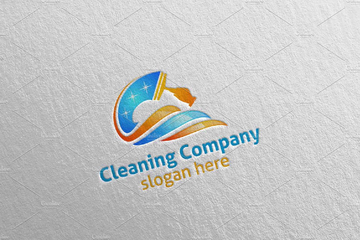 Cleaning Services Vector Logo Design preview image.