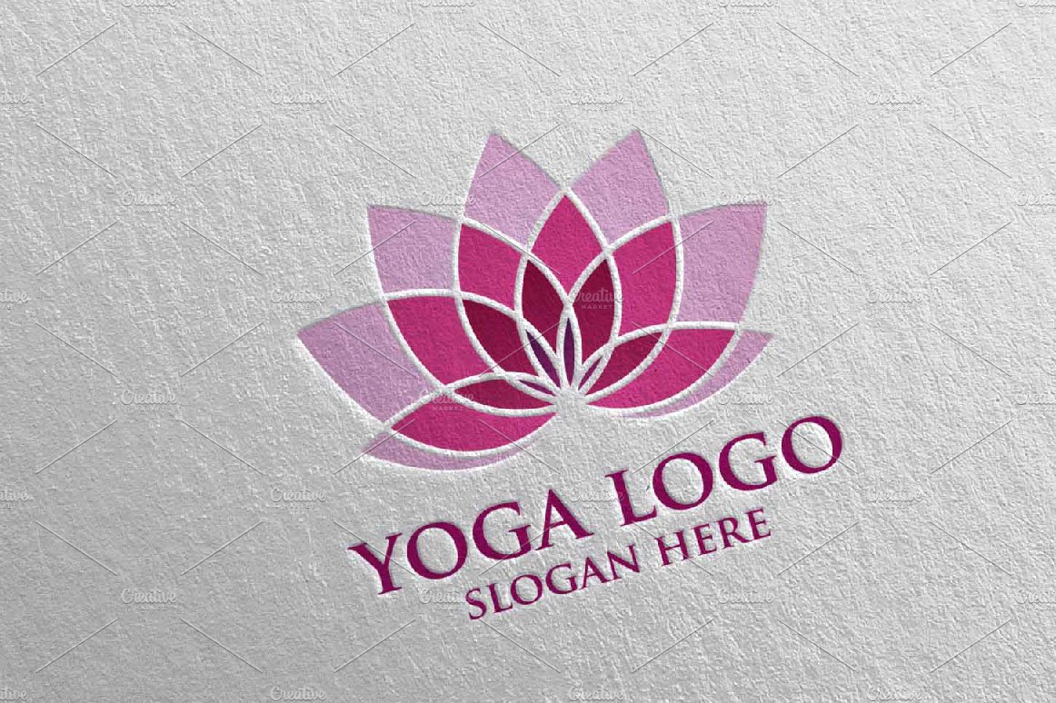 Yoga and Spa Lotus Flower logo 32 preview image.
