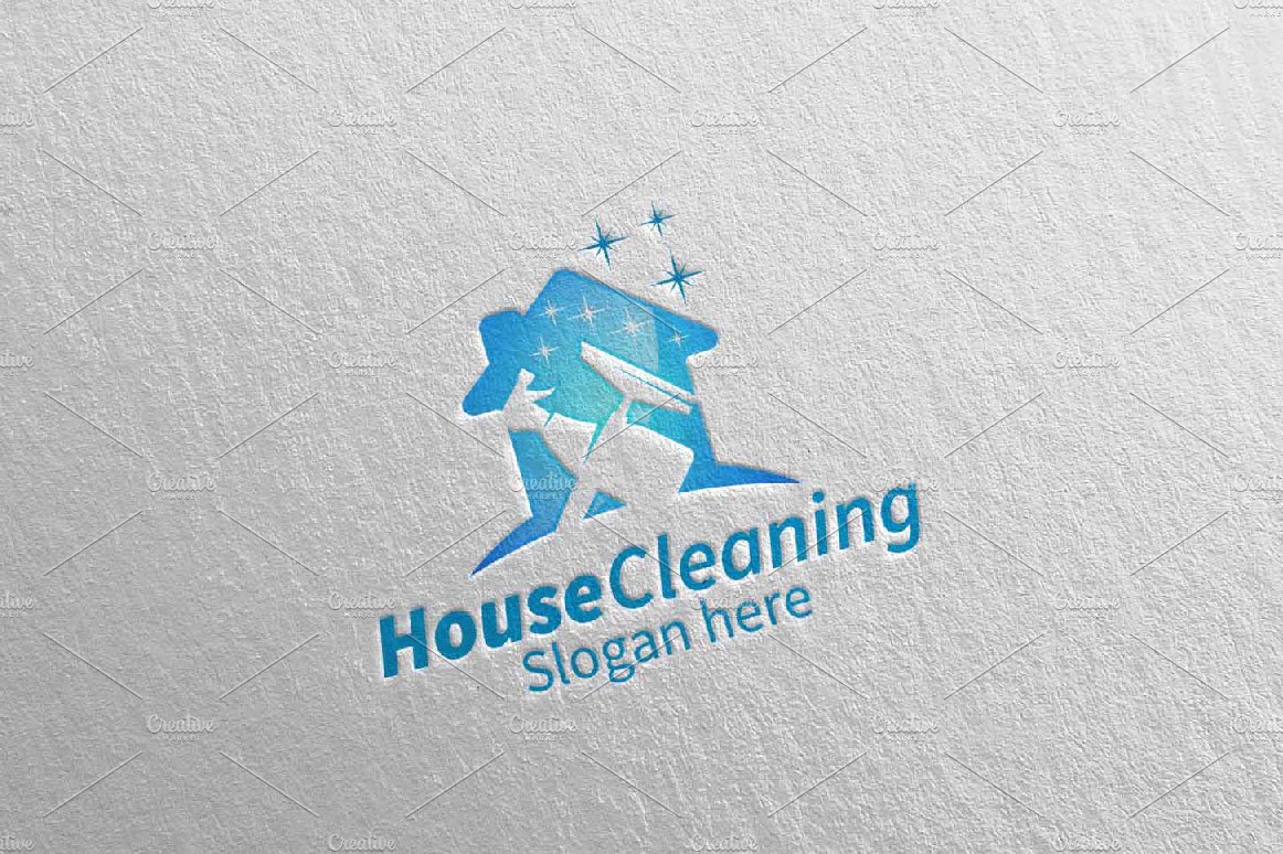 Cleaning Service vector Logo design preview image.