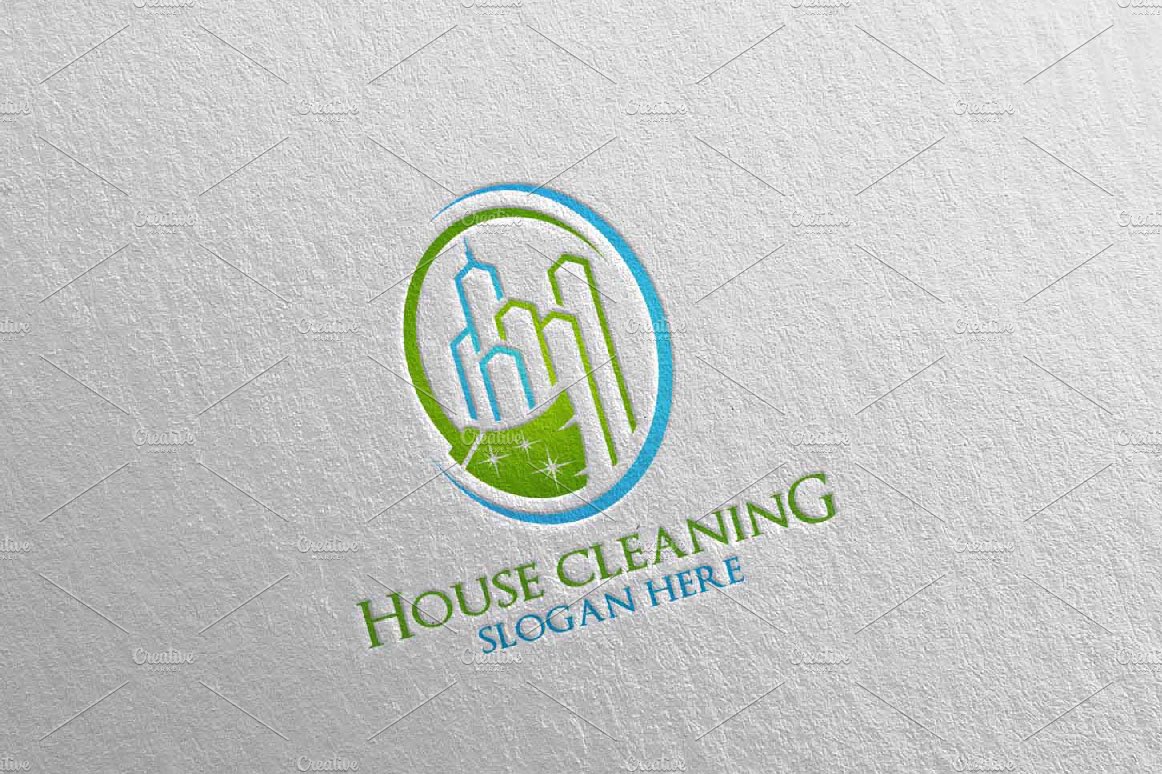 House Cleaning vector Logo design preview image.