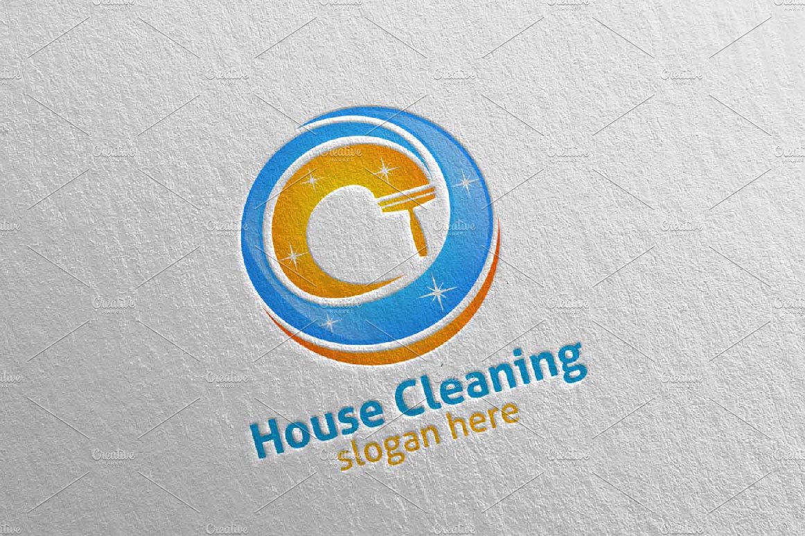 Cleaning Service Vector Logo Design preview image.