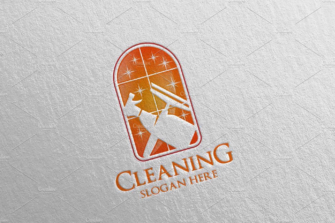 Cleaning Service Vector Logo Design preview image.