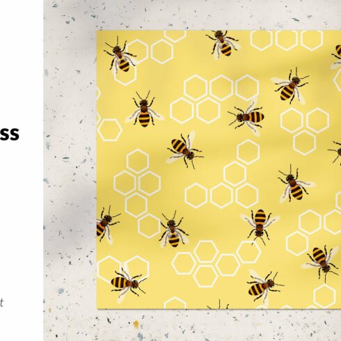 Honey bee seamless pattern cover image.