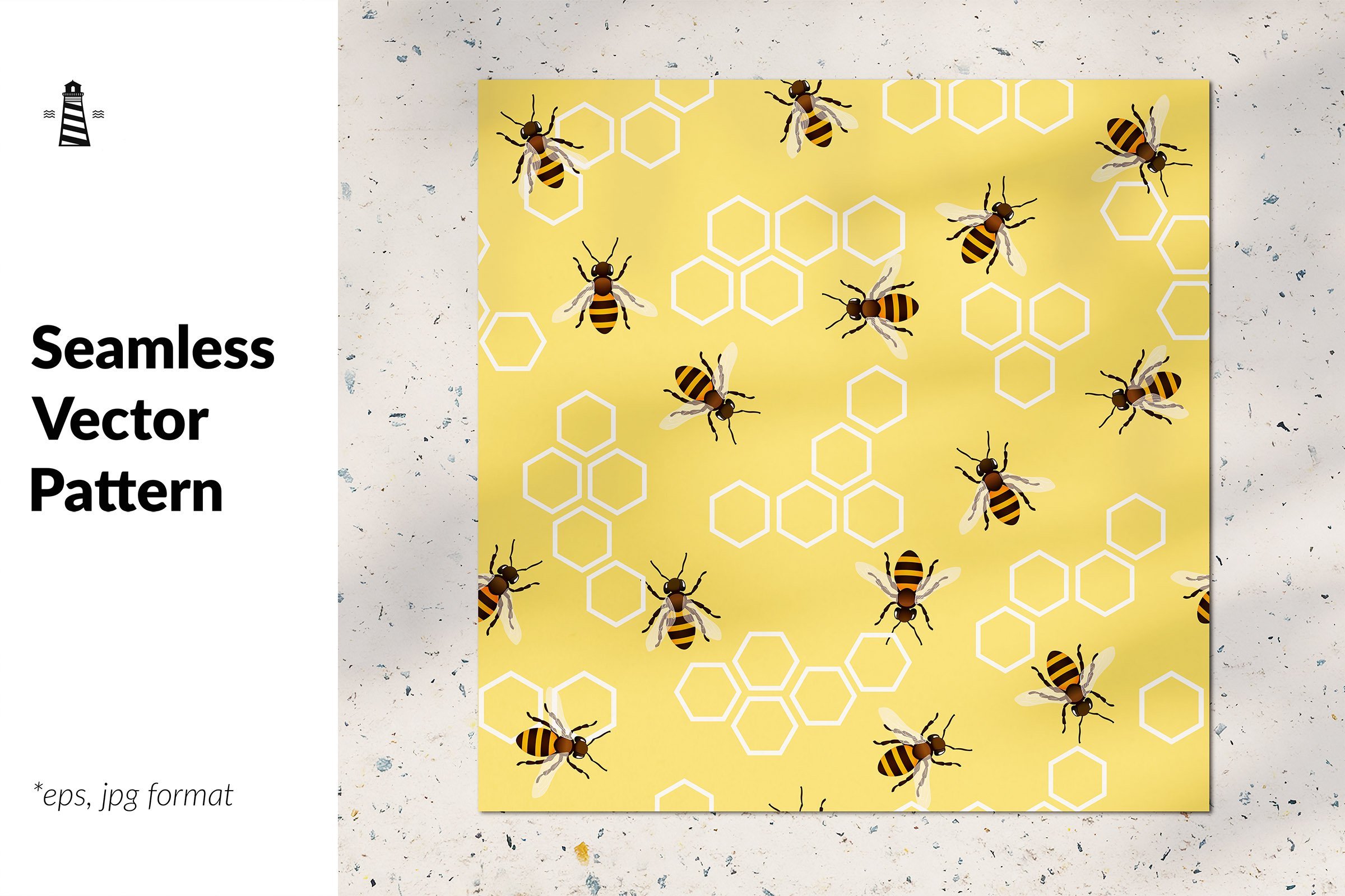 Honey bee seamless pattern cover image.