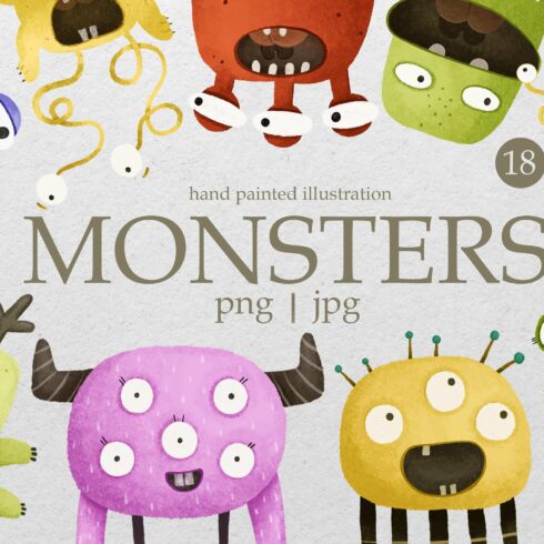 CARTOON MONSTER CHARACTERS cover image.