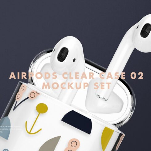 AirPods Clear Case Mockup Set 02 cover image.