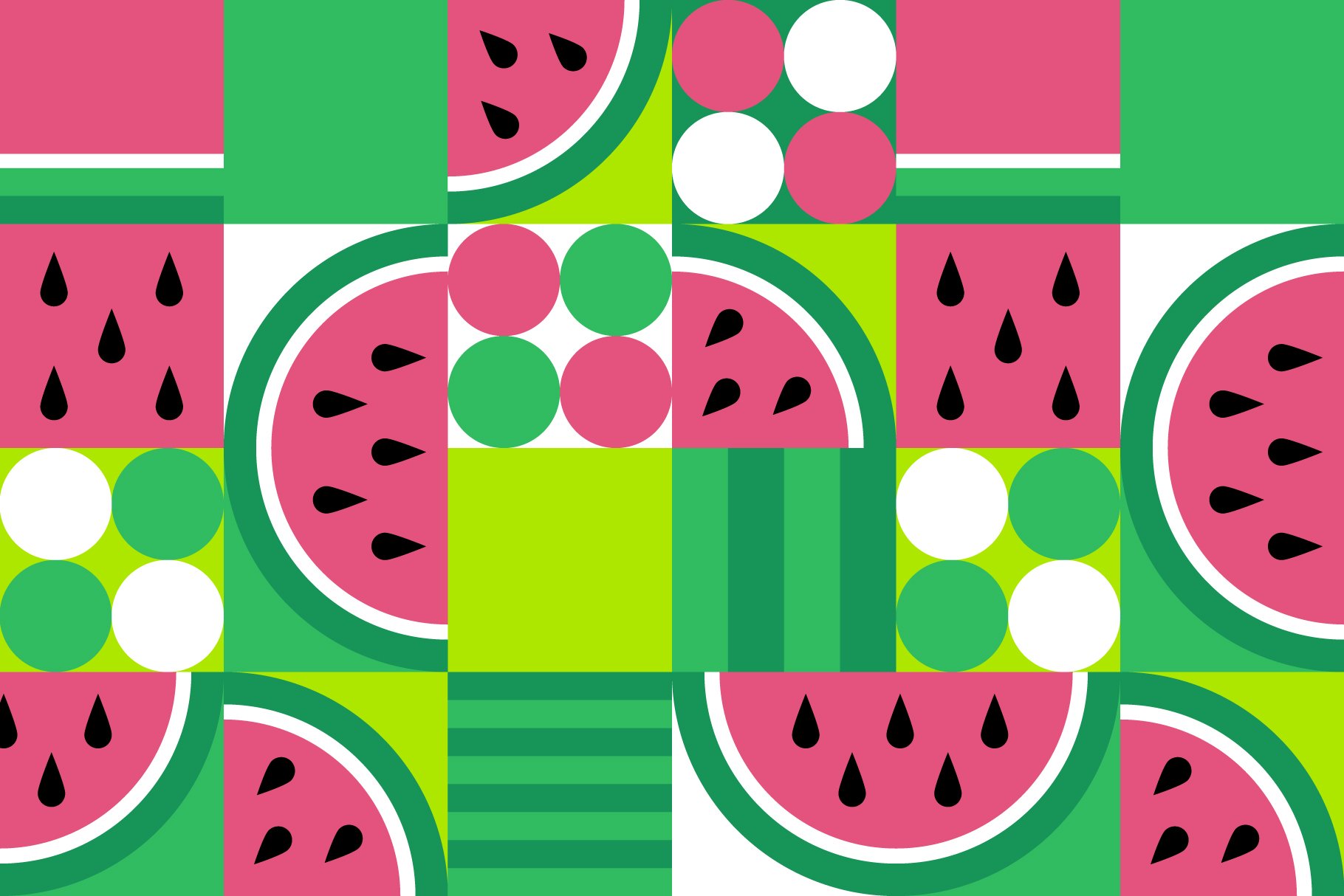 Geometric Watermelons pattern. cover image.