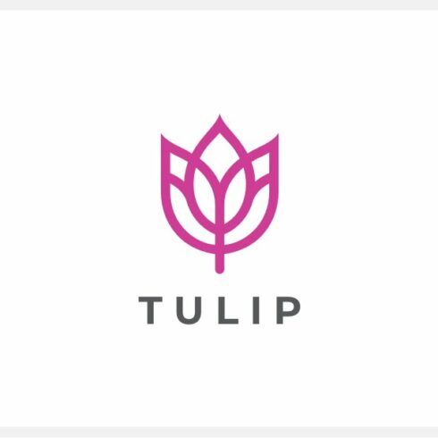 Tulip Flower Logo Template cover image.