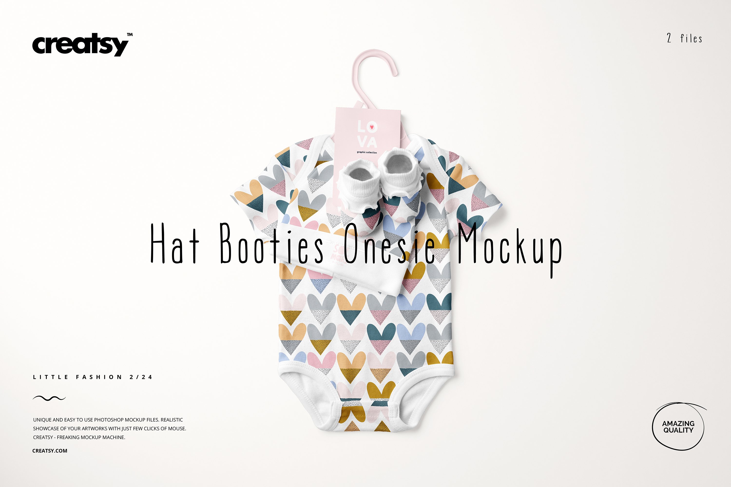 Hat Booties Onesie Mockup (24/LFv.2) cover image.