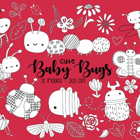 Baby Bug Clipart Types Coloring cover image.