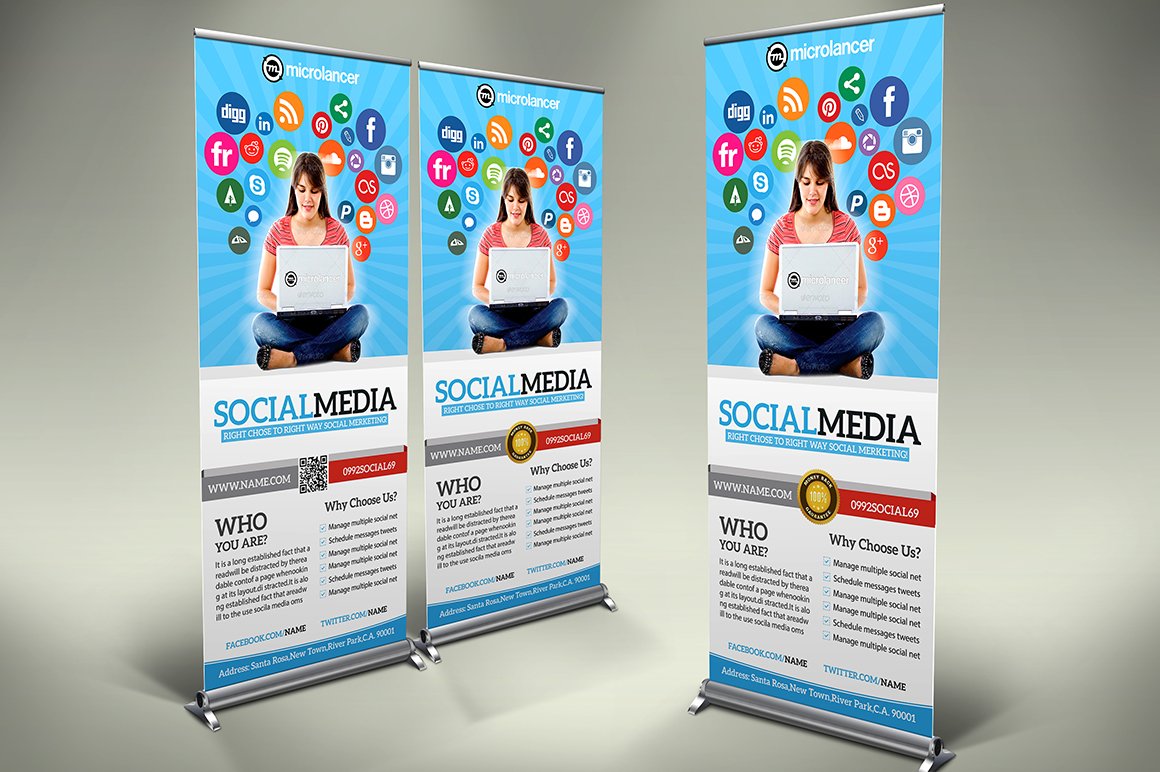 Social Media Billboard & Roll-Up preview image.