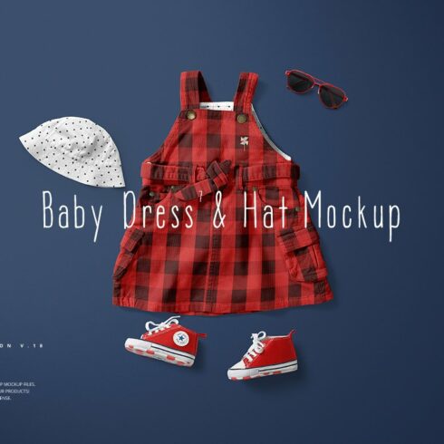 Baby Dress 7 & Hat Mockup Set cover image.