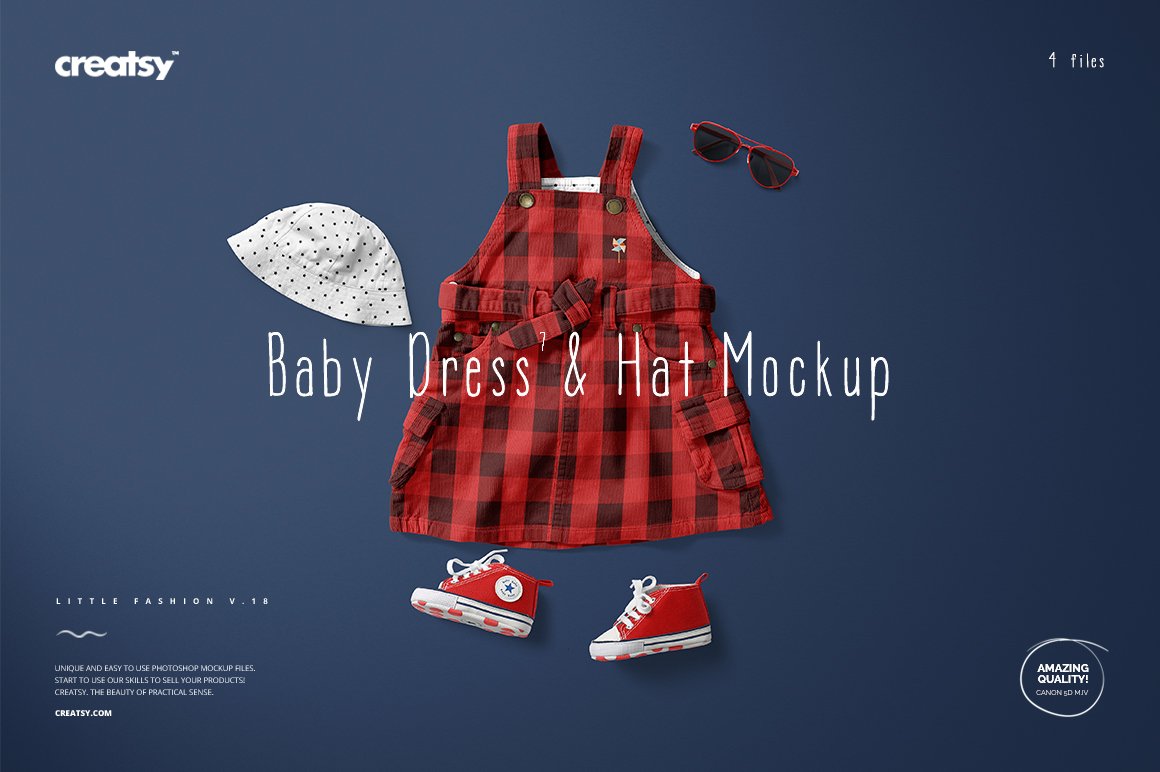 Baby Dress 7 & Hat Mockup Set cover image.