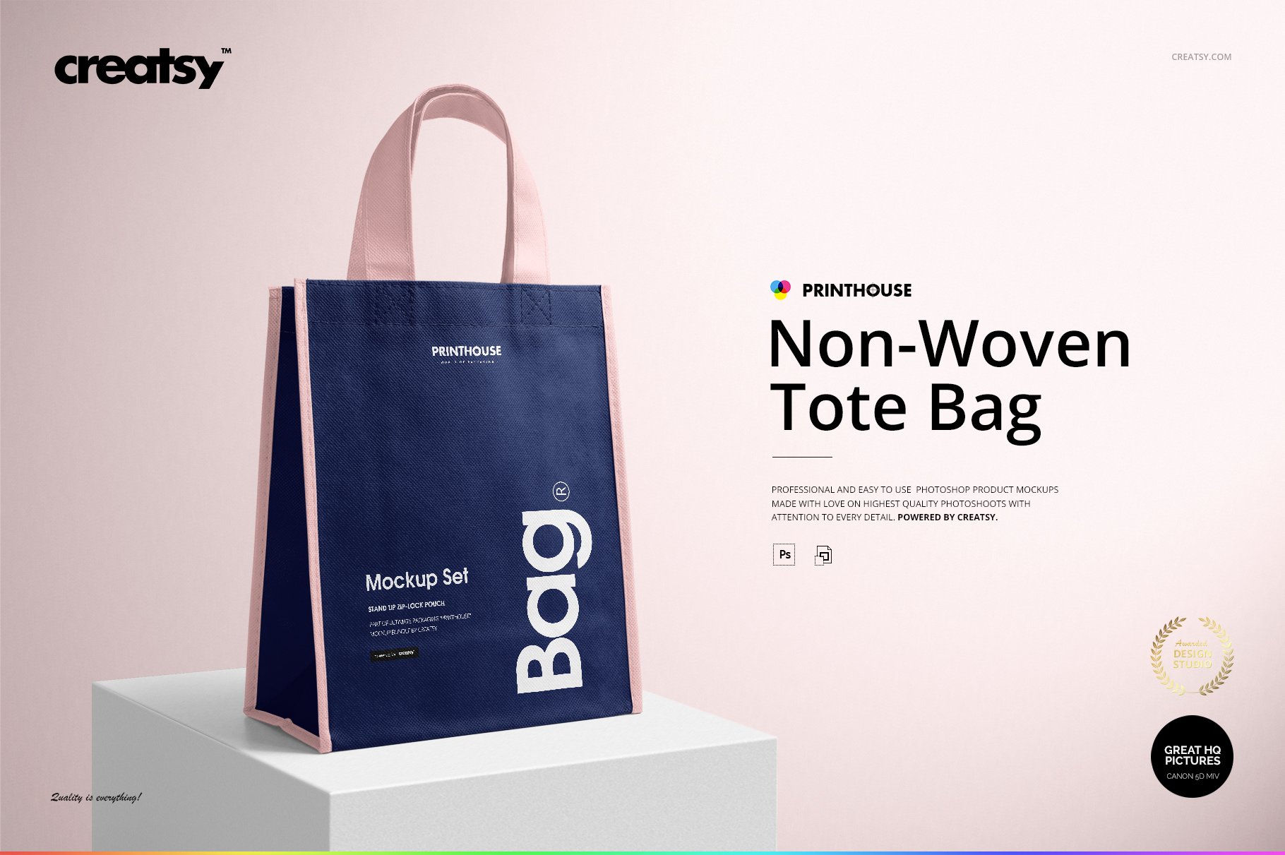 Non-Woven Tote Bag Mockup Set cover image.