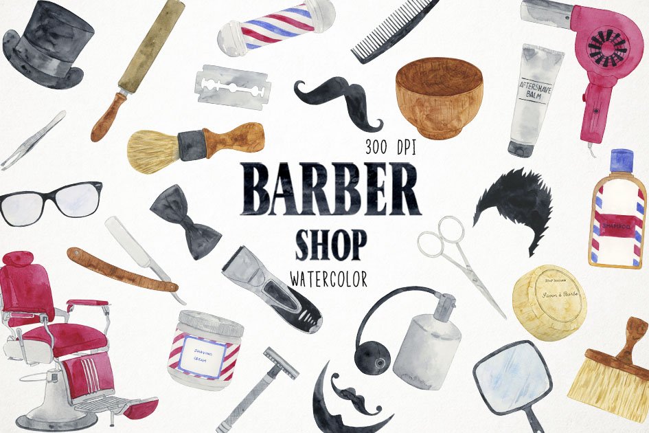 Barber Shop Clipart cover image.