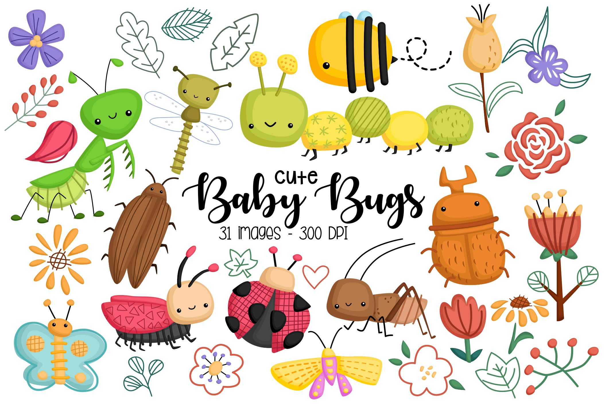Baby Bug Clipart - Cute Bugs Types cover image.