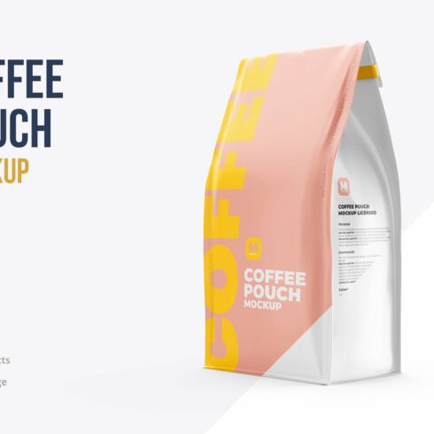 Coffee Pouch Mockup Half-Side view cover image.