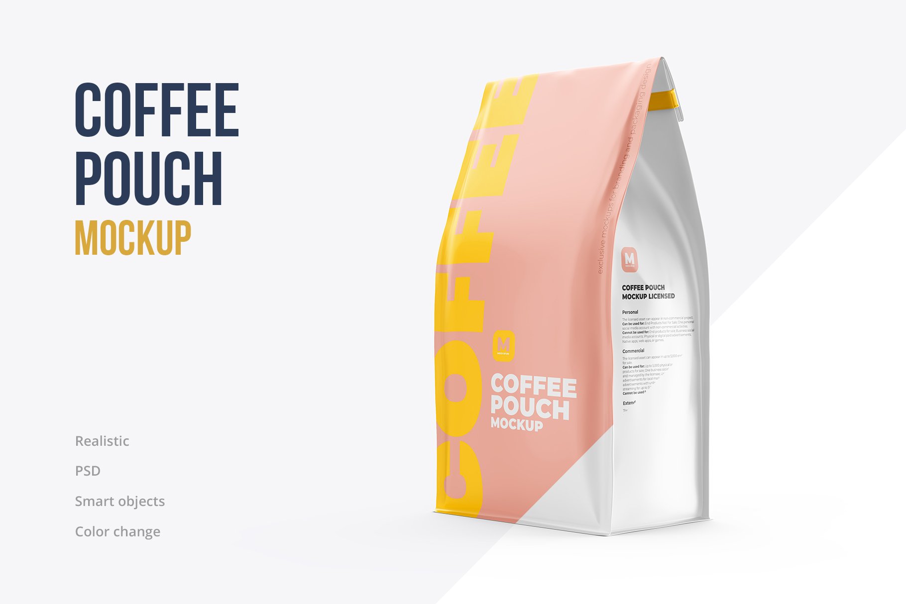 Coffee Pouch Mockup Half-Side view cover image.