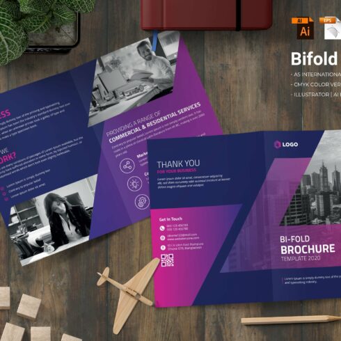 Creative Bifold Brochure Template cover image.