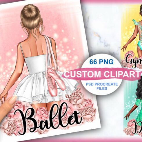 Ballet clipart, dance clipart, Gymna cover image.