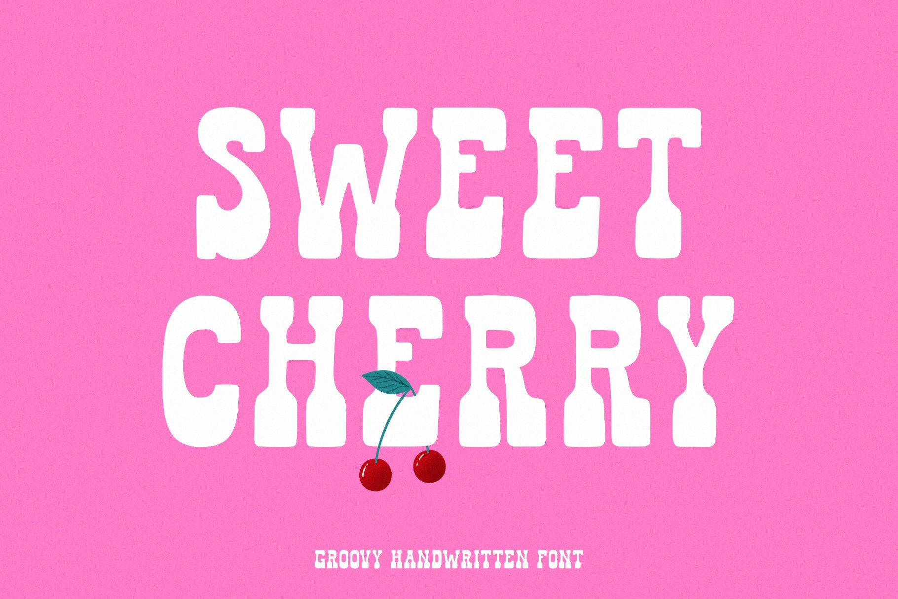 Sweet cherry - a groovy font cover image.