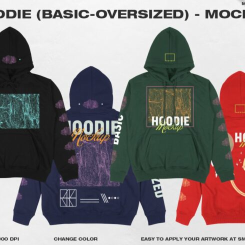 Hoodie (Basic-Oversized) - Mockup cover image.