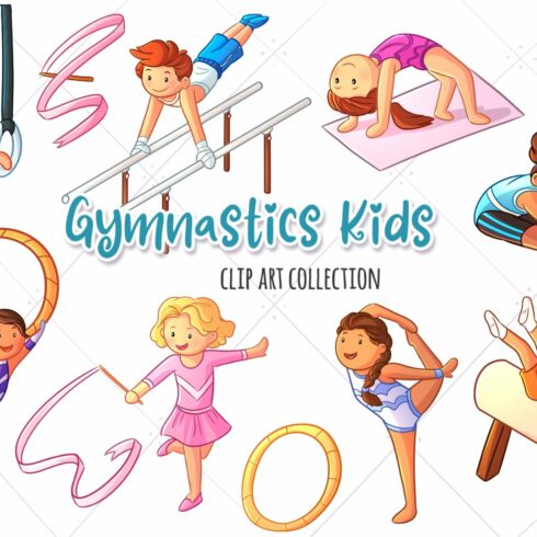 Gymnastics Kids Clip Art Collection cover image.