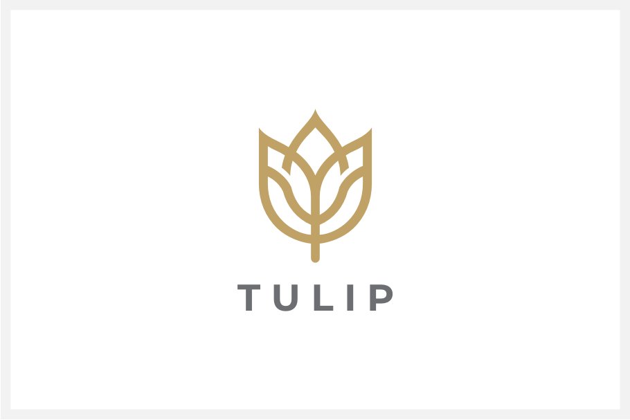 Tulip Flower Logo Template cover image.