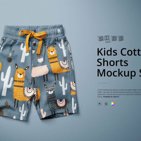 Kids Cotton Shorts Mockup Set cover image.