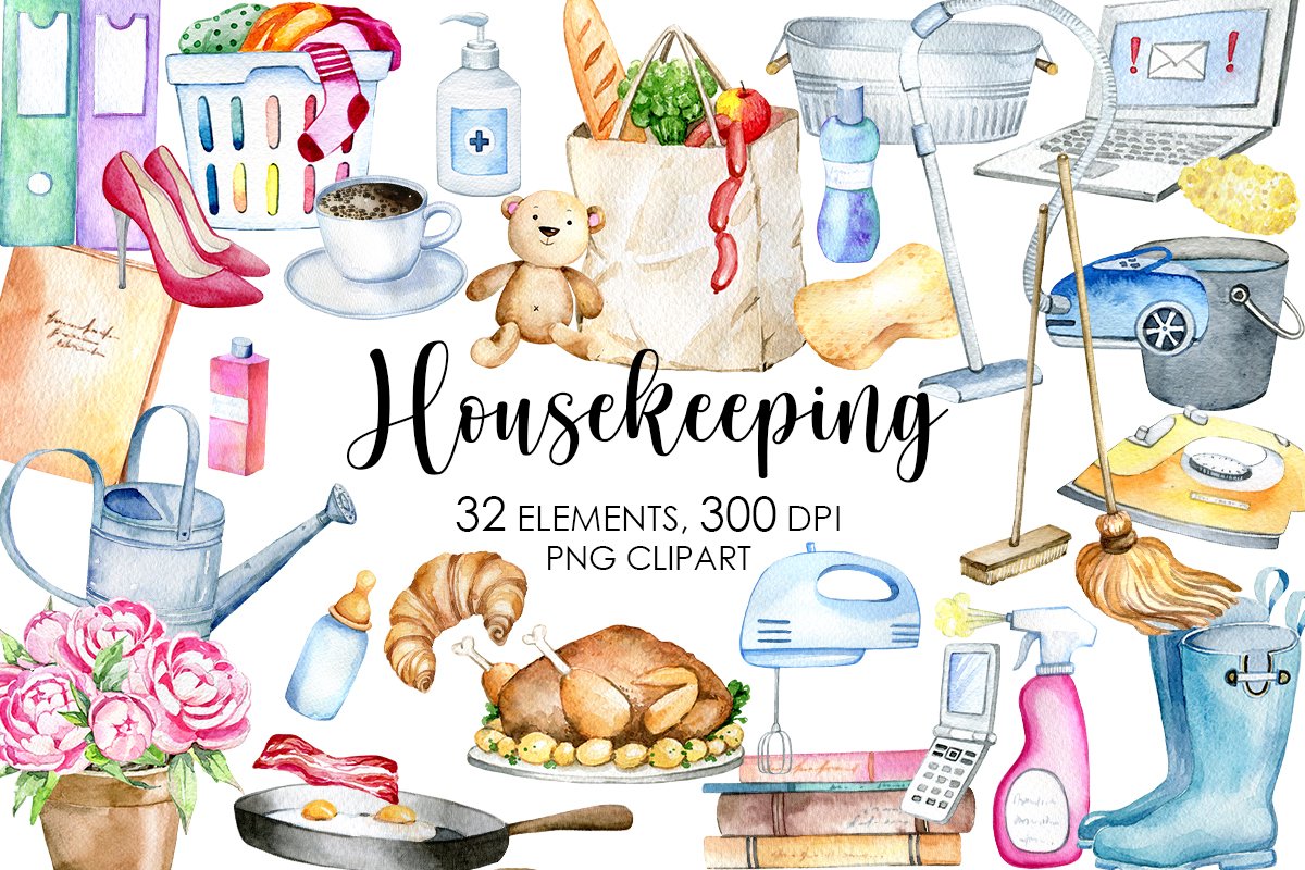 Housekeeping Clipart cover image.