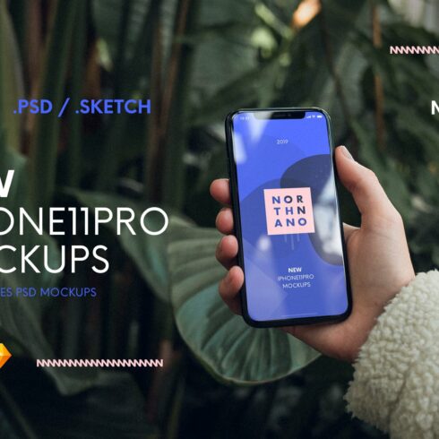 iPhone 11 Pro PSD/SKETCH Mockups cover image.