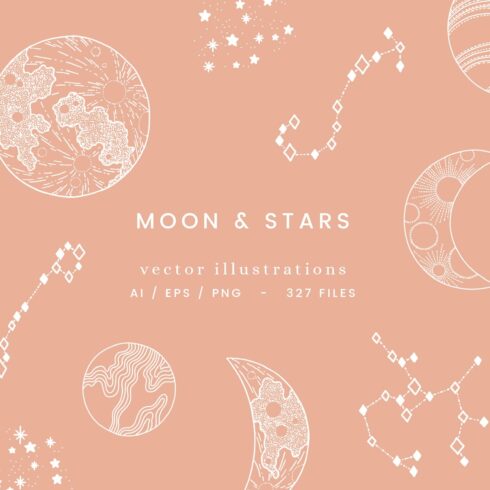 Moon & Stars Vector Illustrations cover image.