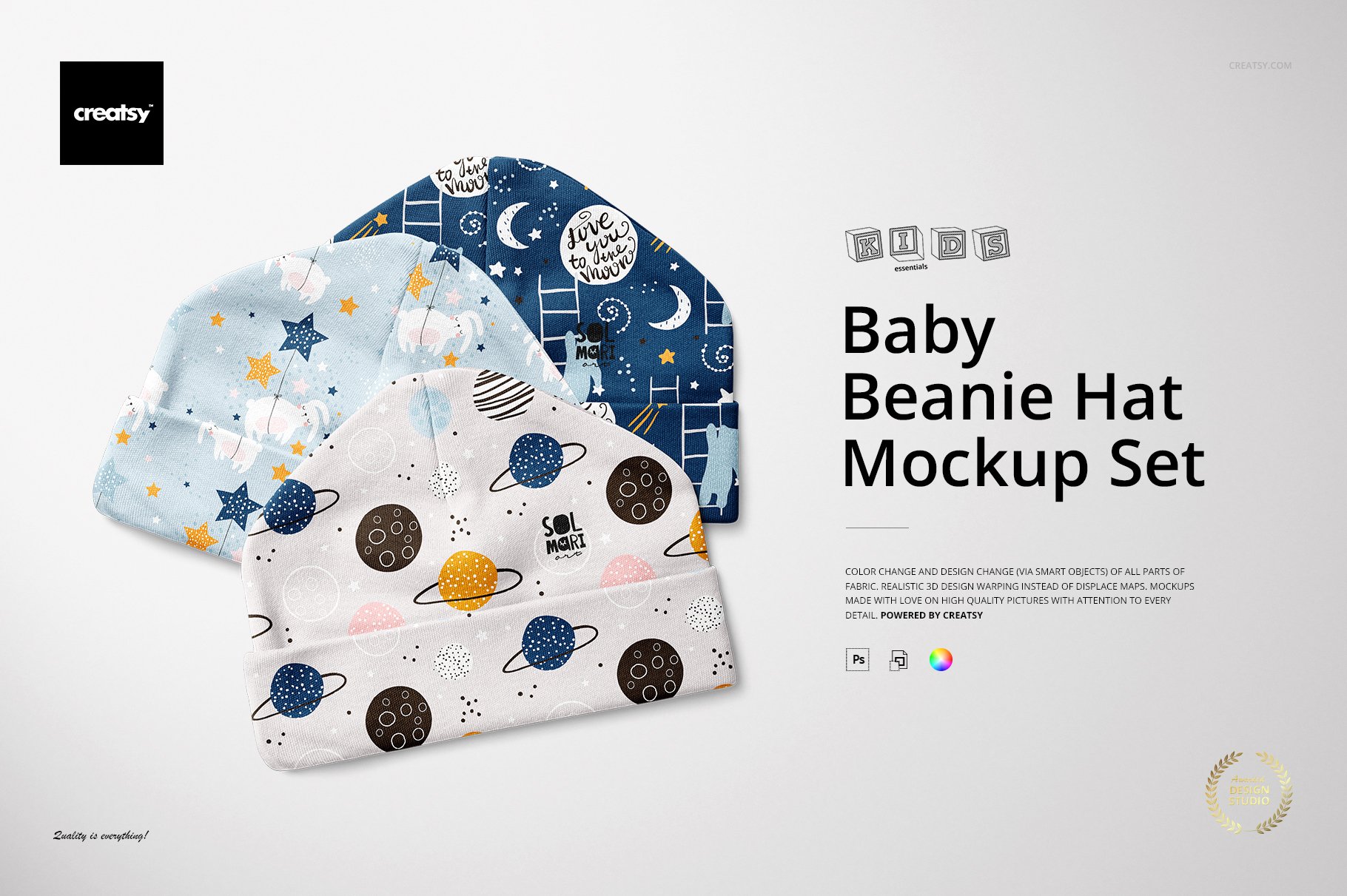 Baby Beanie Hat (0-3m) Mockup Set cover image.