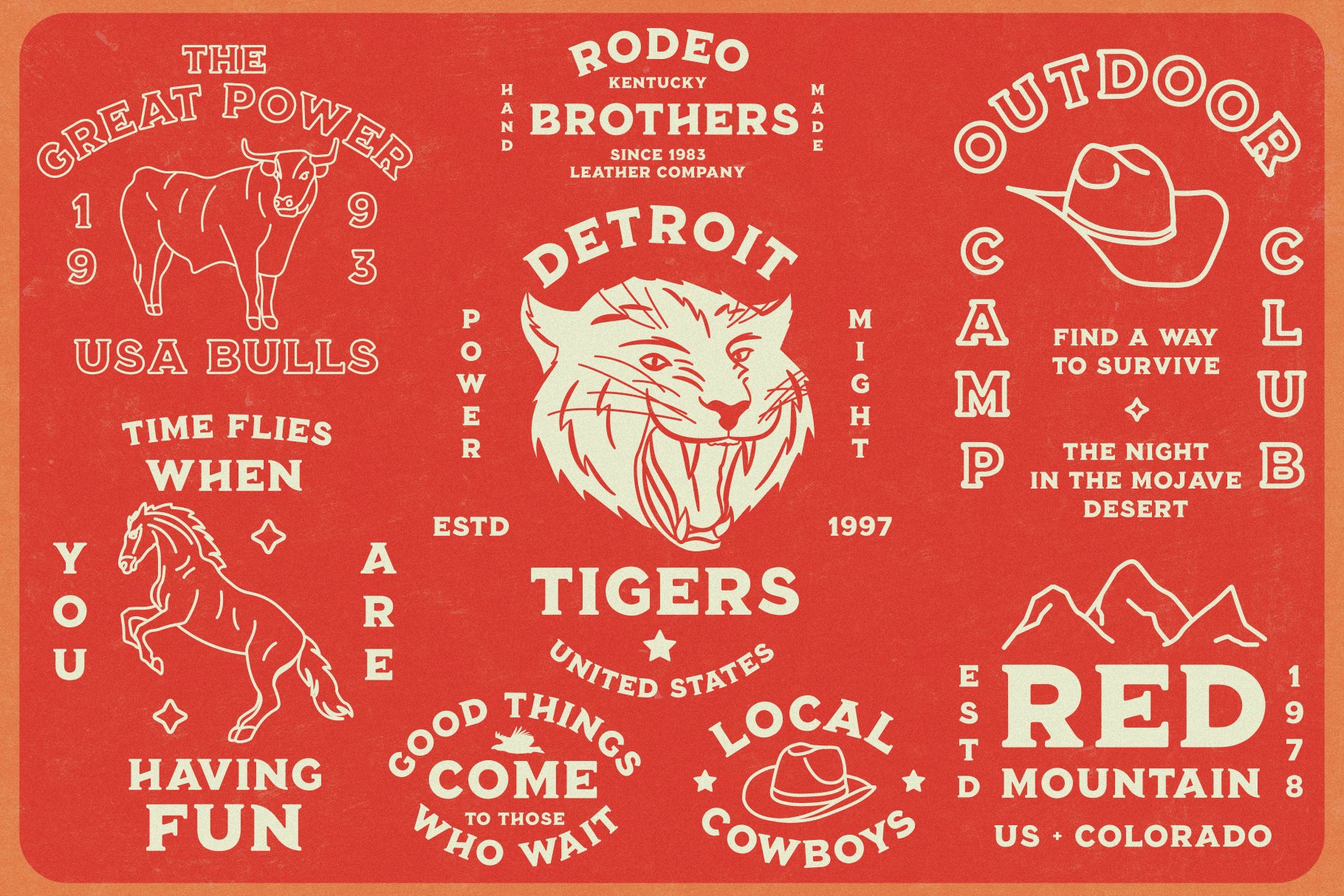 Bronco Font Collection + Extras preview image.