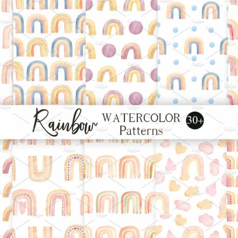 Watercolor Rainbows Pattern cover image.