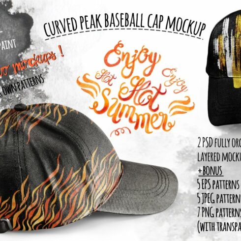 Curved peak Baseball Cap Mockup cover image.