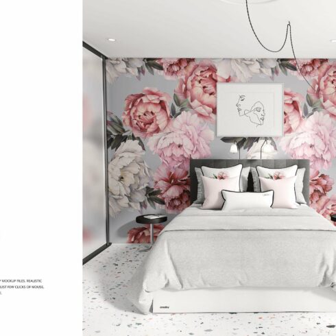 Bedroom Scene Bedding Mockup cover image.