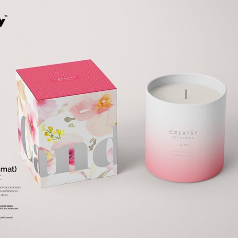 Candle and Box Mockup Set v.4 (mat) cover image.