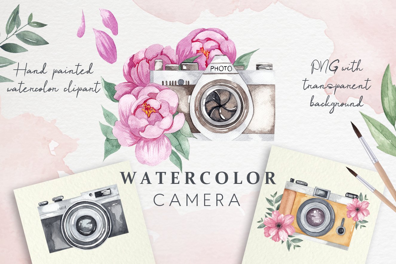 Watercolor Camera Clipart. Part I. cover image.